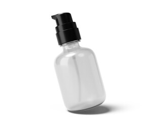Blank clear spray bottle packaging isolated on transparent background, prepared for mockup, 3D render.