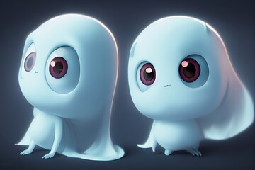 A Friendly Ghost for Halloween - 3D CGI-style animated character design 