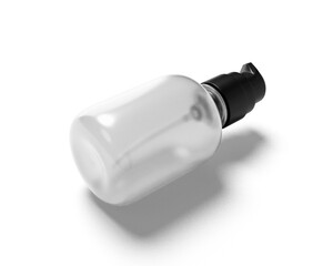 Blank clear spray bottle packaging isolated on transparent background, prepared for mockup, 3D render.