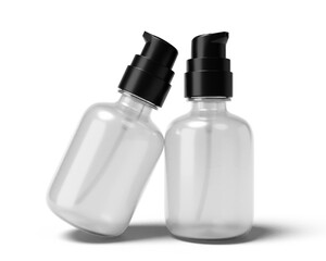 Blank clear spray bottle packaging isolated on transparent background, prepared for mockup, 3D render.
