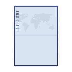Blank open passport template. International passport with sample personal data page.  stock illustration