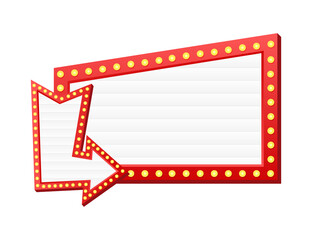 Retro lightbox billboard vintage frame. Lightbox with customizable design. Classic banner for your projects or advertising