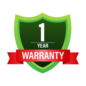 1 Year warranty. Support service icon.  stock illustration