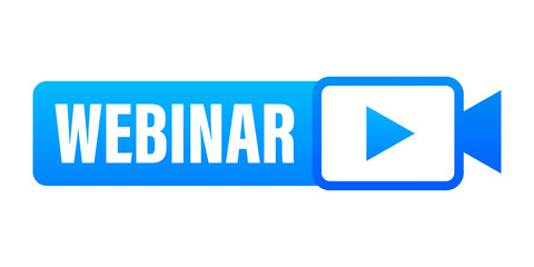 Live Webinar Button, icon, stamp logo  illustration