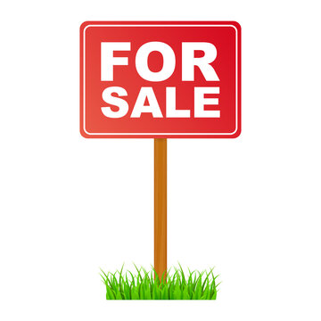 Sale tag. Home for sale sign for marketing design.  stock illustration