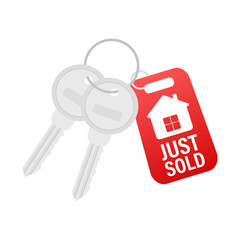 Just sold key on white background.  stock illustration