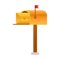 Mail box  illustration in the flat style.  stock illustration