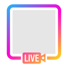 Social media icon avatar frame. Live stories user video streaming.  illustration