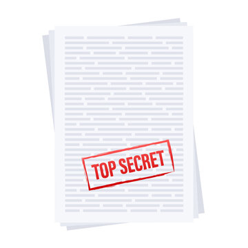 Banner with top secret for paper design. Document icon.  stock illustration