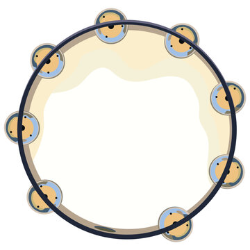 tambourine musical instrument, simple design clip art preview