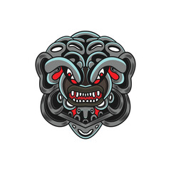 Oni head mascot logo vector design illustration