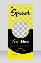 Food Roll-up banner stand template Design 