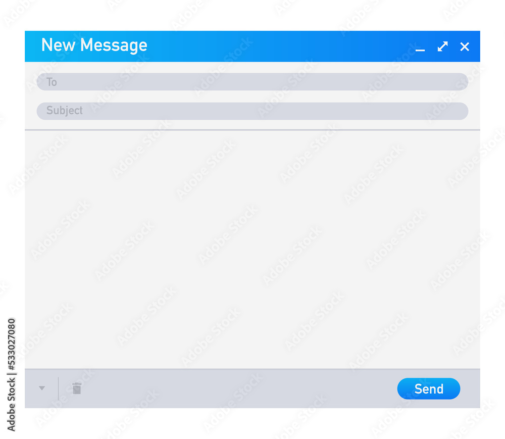 Poster email template. blank e-mail browser window. mail message web page frame. illustration.