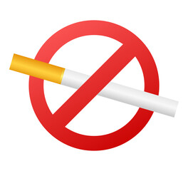 No smoking sign on white background.  stock illustration.