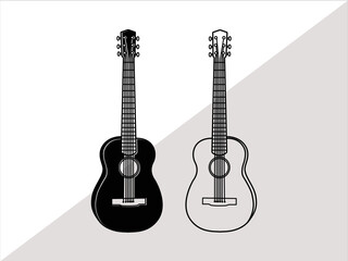 Obraz premium Guitar SVG Cut File, Guitar Monogram, Guitar Clipart, Electric Guitar Svg, Guitar Svg, Guitar Outline Svg, Musical Instrument 