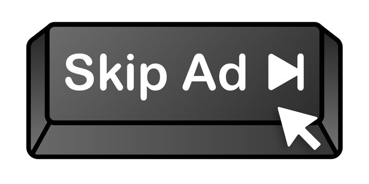 Skip advertisement web icon isolated on the white background.