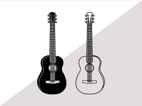 Guitar SVG Cut File, Guitar Monogram, Guitar Clipart, Electric Guitar Svg, Guitar Svg, Guitar Outline Svg, Musical Instrument 