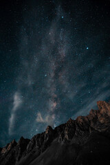 the milkyway on a clear night in hunza, pakistan. 