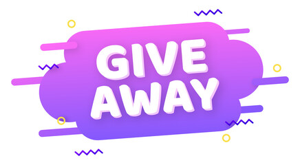 Gift box icon design template. Giveaway. Typography design. Post box. Winner banner.  stock illustration.