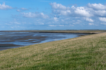 Fototapeta na wymiar Dam on the Dutch North Sea coast