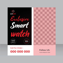 Smartwatch social media post banner templates