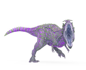 Fototapeta premium dinosaur monster is running and also angry on white background