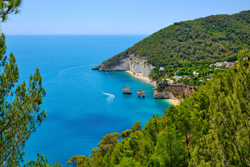 Fototapeta premium view of the coast of gargano, apulia, italy