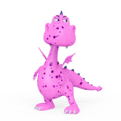 baby dragon is a bit annoyed and also is looking to the side on white background