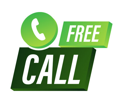Free call. Information technology. Telephone icon. Customer service.  stock illustration.