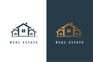 Real Estate Houses Facades Logo for Business