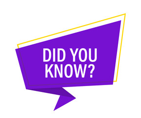 Did you know. Banner with Did you know isolated on white background. Web design.  stock illustration.