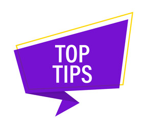 Top tips. Banner with Top tips isolated on white background. Web design.  stock illustration.