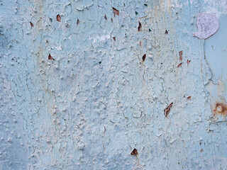 High quality old grunge rusted sheet metal texture painted in blue, rust and oxidized painted metal background. Old metal iron panel.