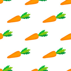 Carrot pattern. Flat design on a white background.  stock illustration.