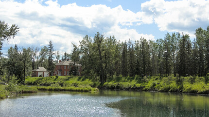 Landscape with river and trees, Inglewood Bird Sanctuary, Calgary, Canada