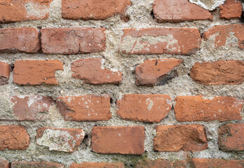 Old brick wall surface details ( brick wall background )