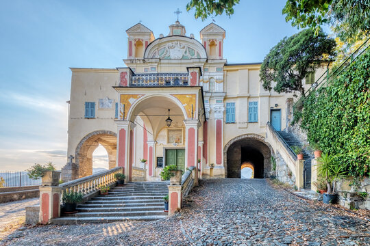 The sanctuary of Nostra Signora di Lampedusa, a Catholic place of worship located in the municipality of Castellaro (Imperia Province, Liguria, Northern Italy) an altitude of 370 meters above the sea.