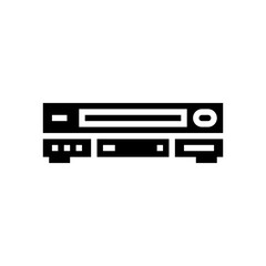 vhs player retro gadget glyph icon vector. vhs player retro gadget sign. isolated symbol illustration