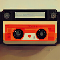 Fototapeta premium Retro Radio Cassette Player Illustration