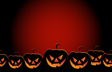 Halloween pumpkin with scary face. Jack-o-lanterns illustration