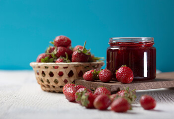 strawberries, strawberry jam, homemade jam, jam in a jar, fresh strawberries, winter preparation,