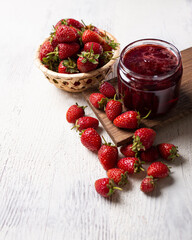 strawberries, strawberry jam, homemade jam, jam in a jar, fresh strawberries, winter preparation,