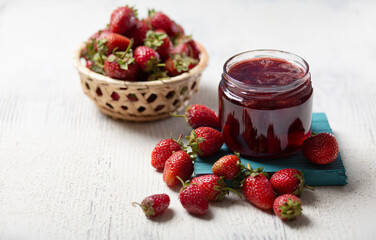 strawberries, strawberry jam, homemade jam, jam in a jar, fresh strawberries, winter preparation,