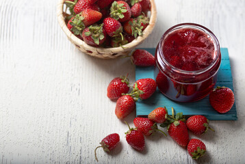 strawberries, strawberry jam, homemade jam, jam in a jar