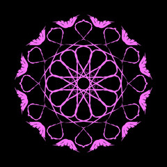 Pink Ornamental circle. Lace decorative ornament for printing. Circular pink decoration symbol. vector eps10