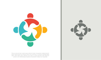 Global Community Logo Icon Elements Template. Community human Logo template vector. Community health care. Abstract Community logo.	
