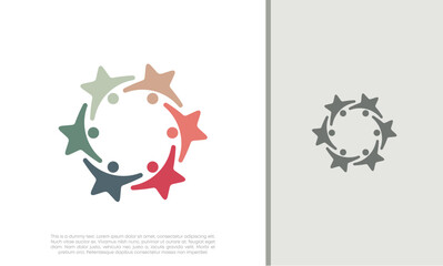 Global Community Logo Icon Elements Template. Community human Logo template vector. Community health care. Abstract Community logo.	