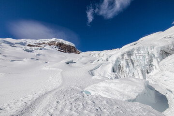 snow covered mountains