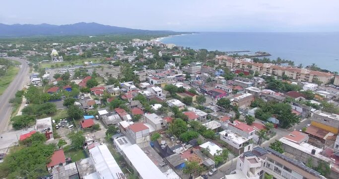 Toma con dron de la ciudad de punta de mita muy cerca de puerto vallarta