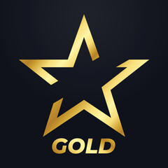 Obraz premium Luxury Golden star logo Symbol Vector designs template, Elegant Style Star logo designs with Black Background. eps vector file